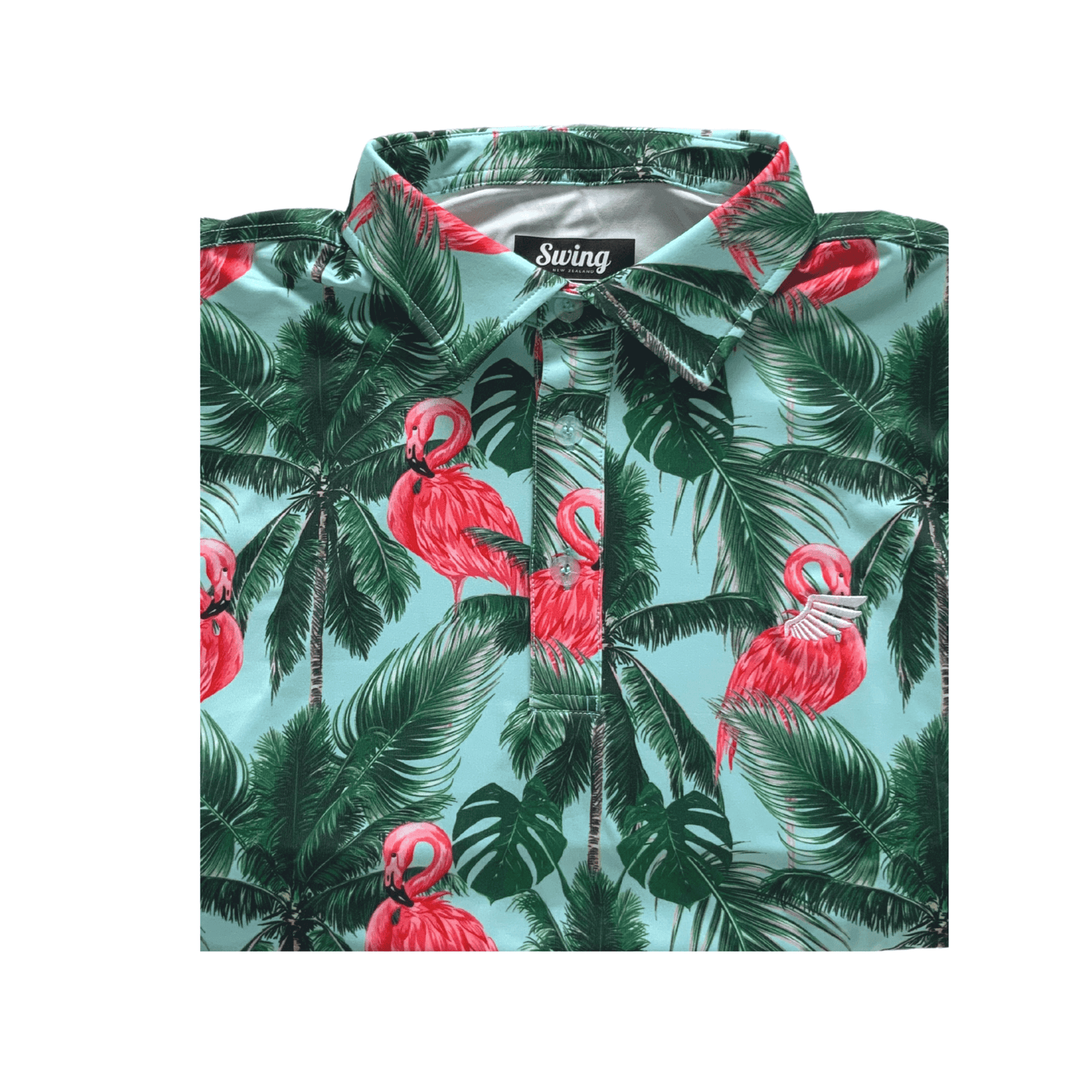 Lie Flat of El Flamenco Flamingo Swing Golf Polo