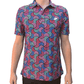 Male Model Wearing Geometric Swirl Swing Golf Polo